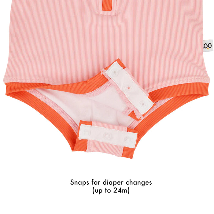 Zoocchini® Girls Short Sleeve 1pc Solid Swimsuit