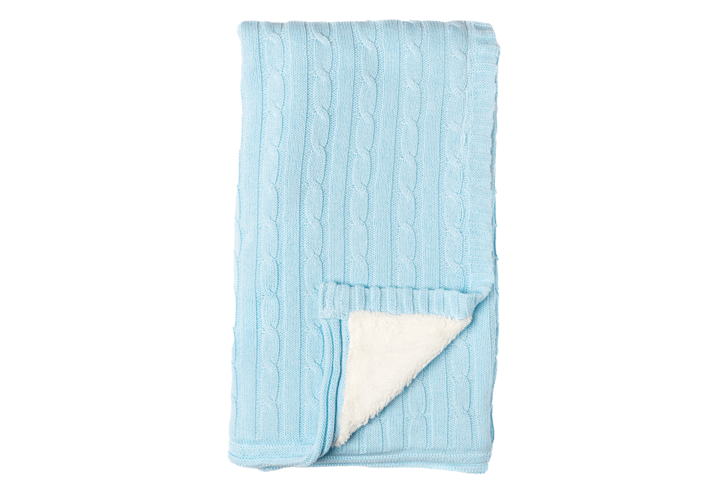 Baby Mode Cable Knit Sherpa Blanket