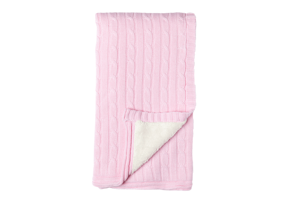 Baby Mode Cable Knit Sherpa Blanket