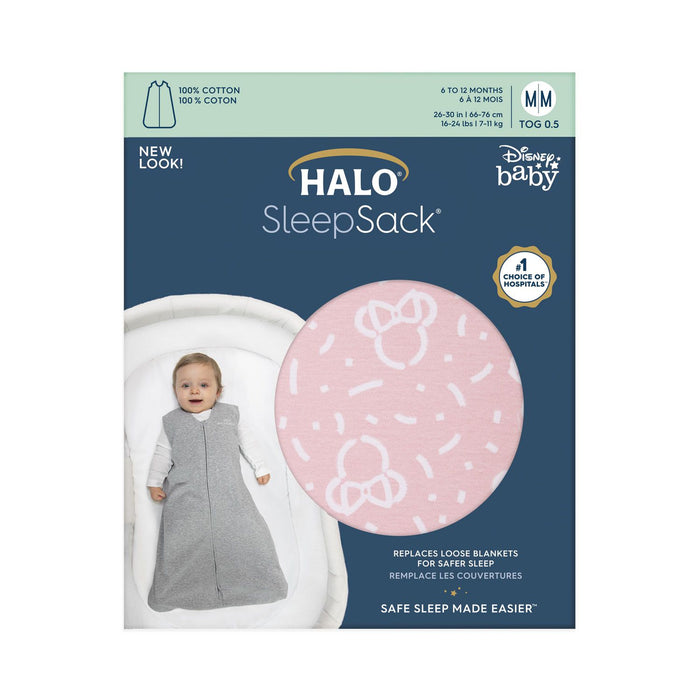 HALO Couverture portable pour bébé SleepSack Confetti Minnie Rose - 1,5 Tog