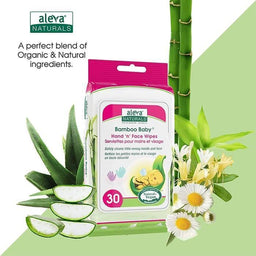Aleva® - Aleva Bamboo Baby Hand 'n' Face Wipes - 30ct
