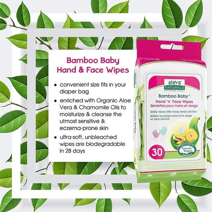 Aleva® - Aleva Bamboo Baby Hand 'n' Face Wipes - 30ct