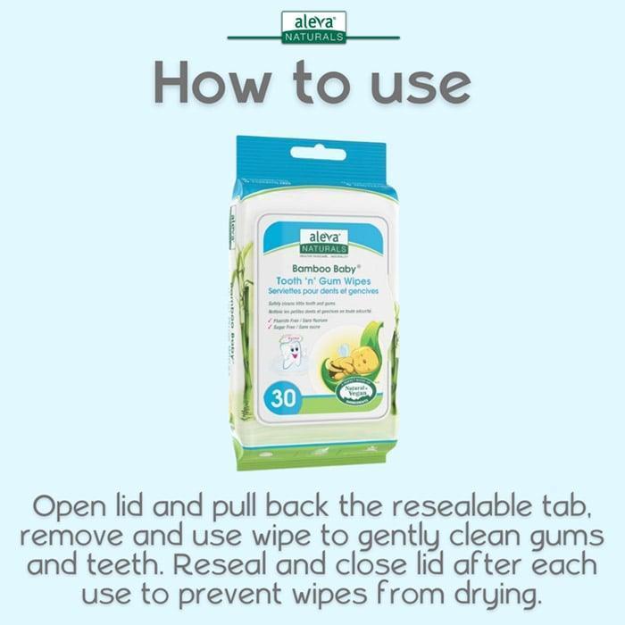 Aleva® - Aleva Bamboo Baby Tooth 'n' Gum Wipes - 30ct