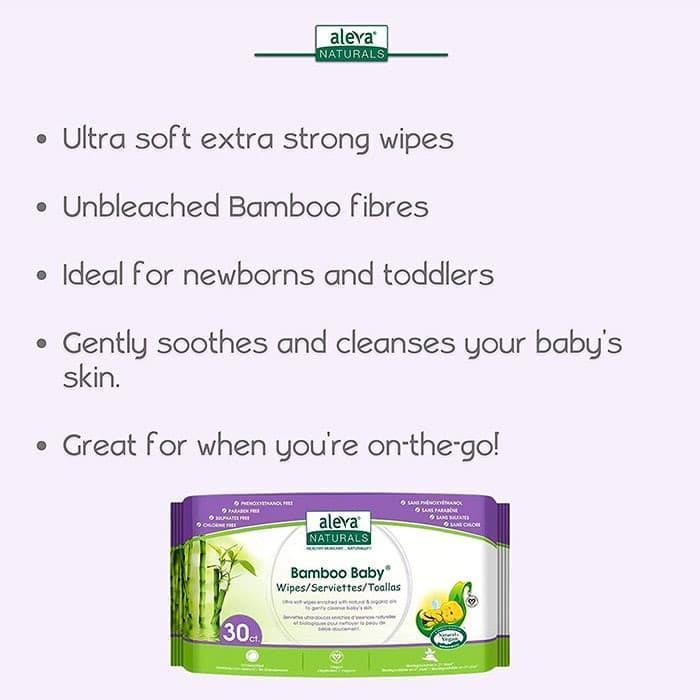 Aleva® - Aleva Bamboo Baby Wipes - 30ct