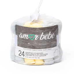 Amor Bebe® - Amor Bebe Supersoft Terry Knit Baby Washcloths - 24 Pack
