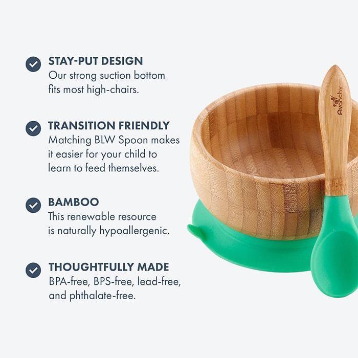 Avanchy® - Avanchy Bamboo Baby Suction Bowl & Spoon Set