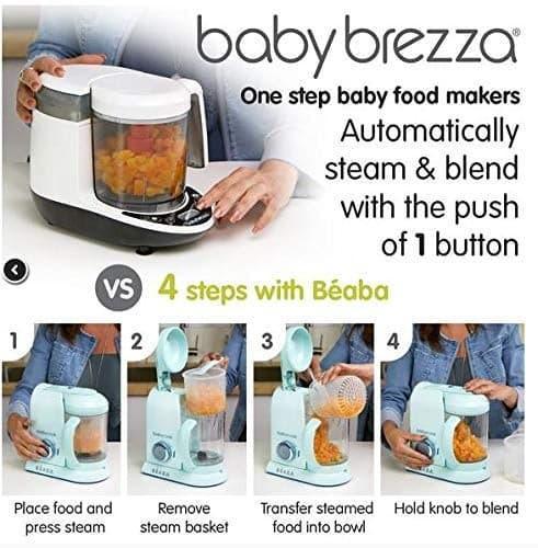 Robot tout-en-un en verre pour la préparation complète d'aliments pour bébés  de Baby Brezza, avec 3 fonctions - Blanc 