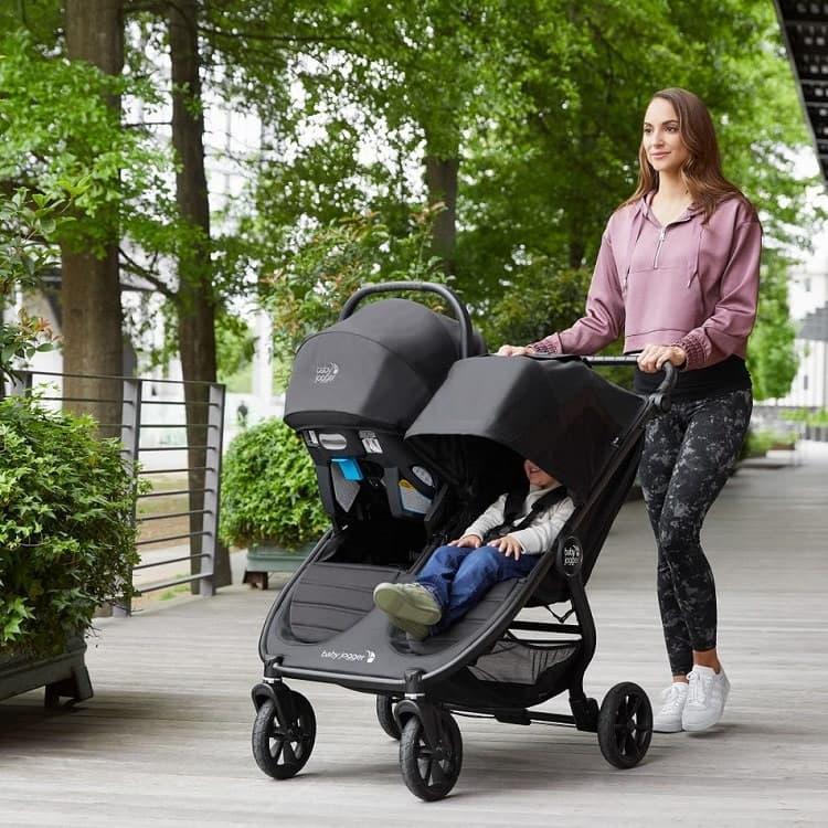 Baby Jogger® - Baby Jogger City Mini GT2 Double Stroller – Jet | All-Terrain, Side-by-Side, One-Hand Fold
