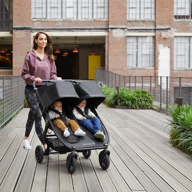 Baby Jogger® - Baby Jogger City Mini GT2 Double Stroller – Jet | All-Terrain, Side-by-Side, One-Hand Fold