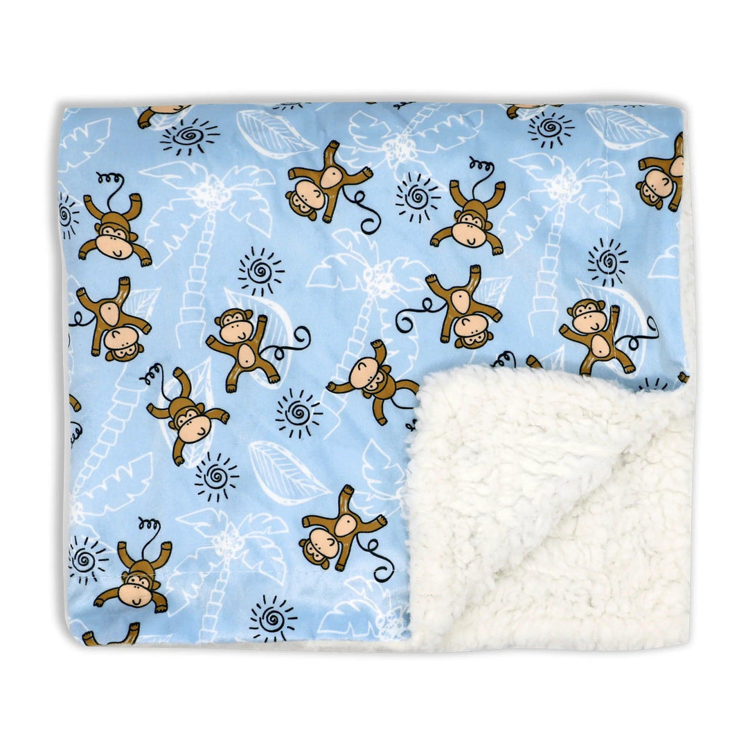 Baby Mode® - Baby Mode Monkey Print Mink Sherpa Blanket