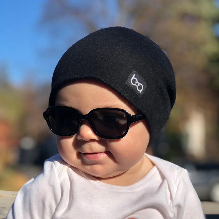 Babyfied Apparel - Babyfied Apparel - Sunglasses - Retro Squares - Glossy Black 2-24 months