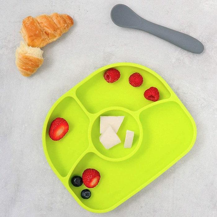 bbluv® - Yümi - Anti-Spill Silicone Plate & Spoon Set