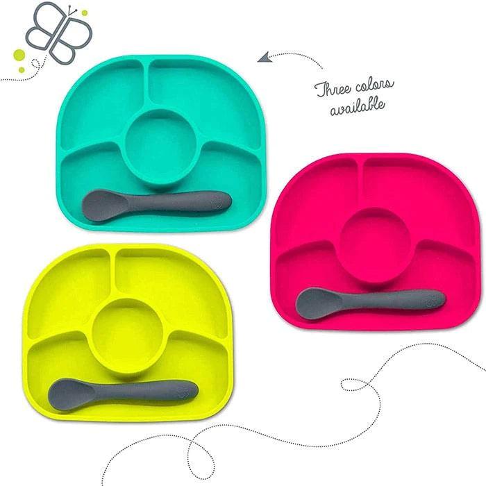 bbluv® - Yümi - Anti-Spill Silicone Plate & Spoon Set