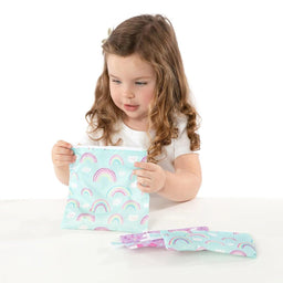 Bumkins® - Bumkins Reusable Snack Bag 2pk Large - Unicorn, Rainbows