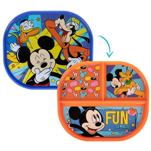 The First Years® - The First Years Disney Mickey Mouse 2-Sided Plate - Dishwasher Safe Toddler Plate