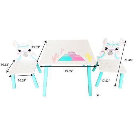 Danawares - Danawares Llama Square Table With 2 Chairs