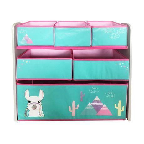 Danawares - Danawares Llama Toy Organizer/Bookshelf with 6 Fabric Bins