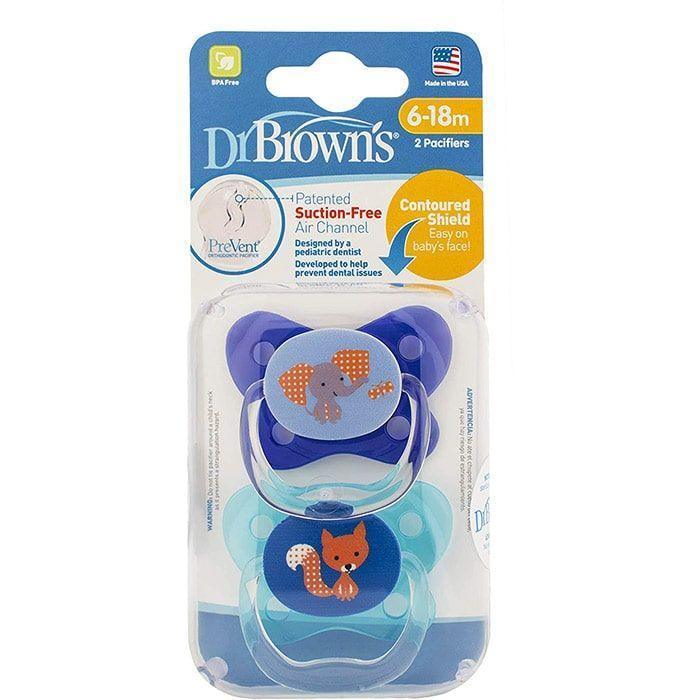 Dr. Brown's® - Dr. Brown's PreVent Orthodontic Pacifiers (6-18m) - 2 Pack
