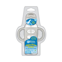 Dr. Brown's® - Dr. Brown Sippy Straw Bottle with Handle 8oz/250ml - Grey