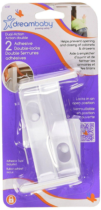 Dreambaby® - Dreambaby Dual-Action Adhesive Double Locks │ 2 Pack