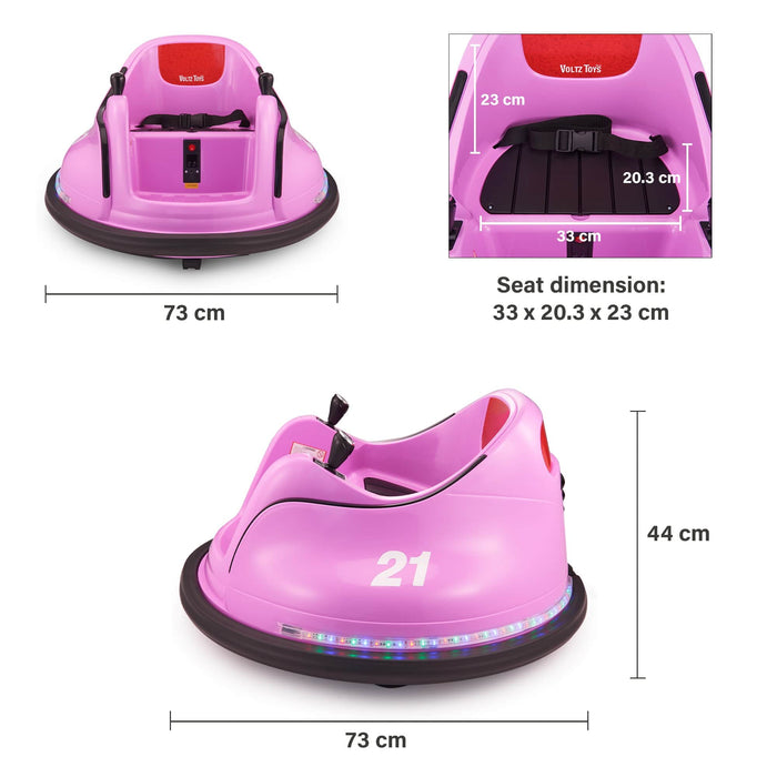 Voltz Toys Single Seater 12V Kids Bumper Car 360° Rotation with Remote Control