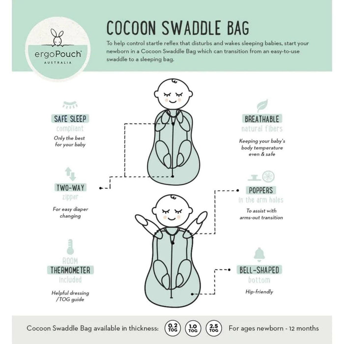 ErgoPouch® - ErgoPouch Cocoon Swaddle Bag - Light Grey