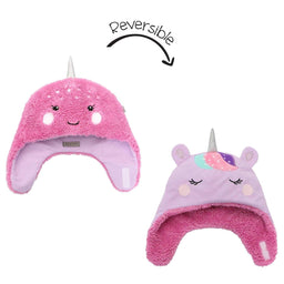 Flapjack Kids - Flapjack Kids Reversible Sherpa Hat - Unicorn/Narwhal