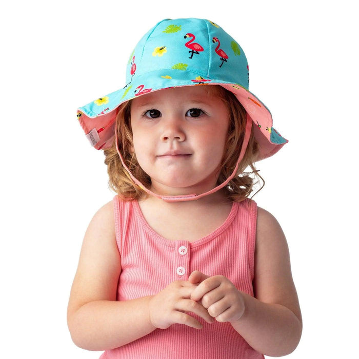 Flapjack Kids - Flapjack Kids UPF50+ Patterned Sun Hat - Flamingo/Fruit