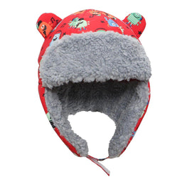 Flapjack Kids - Flapjack Kids Water Repellent Trapper Hat - Monsters Red