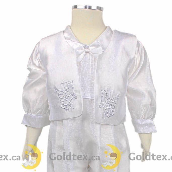 Formal Kids Wear - Formal Kids Wear 3 Piece Baby Boy Baptism Jumpsuit 2166