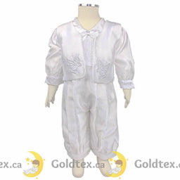 Formal Kids Wear - Formal Kids Wear 3 Piece Baby Boy Baptism Jumpsuit 2166