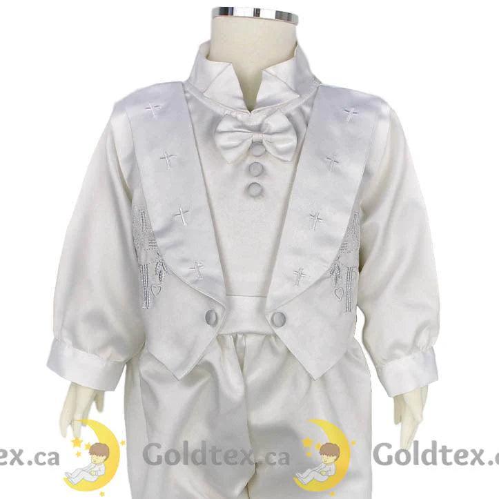 Formal Kids Wear - Formal Kids Wear 3 Piece Baby Boy Baptism Jumpsuit 2501