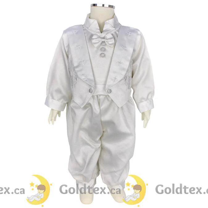 Formal Kids Wear - Formal Kids Wear 3 Piece Baby Boy Baptism Jumpsuit 2501