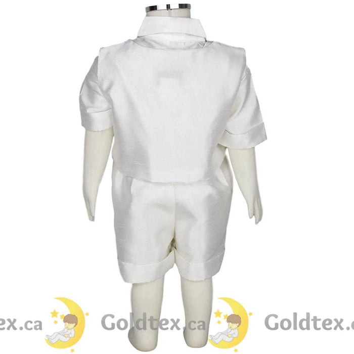 Formal Kids Wear - Formal Kids Wear 5-Piece Baby Boy Short Baptism Set 8059