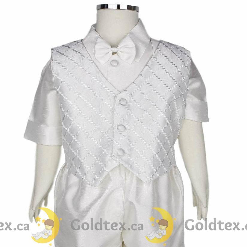 Formal Kids Wear - Formal Kids Wear 5-Piece Baby Boy Short Baptism Set 8059