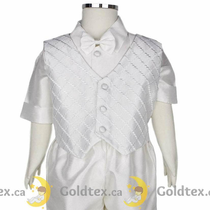 Formal Kids Wear - Formal Kids Wear 5-Piece Baby Boy Short Baptism Set 8059