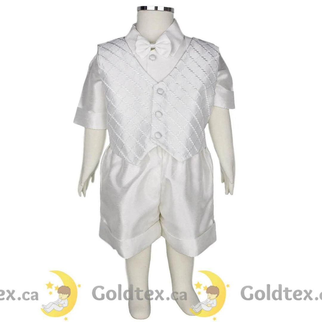 Formal Kids Wear - Formal Kids Wear 5-Piece Baby Boy Short Baptism Set 8059