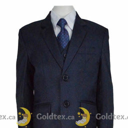 Formal Kids Wear - Formal Kids Wear 5 Piece shiny navy boys suit