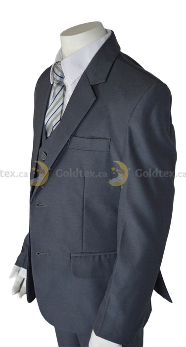 Formal Kids Wear - Formal Kids Wear 5-piece suit set - New Grey - Style 8158
