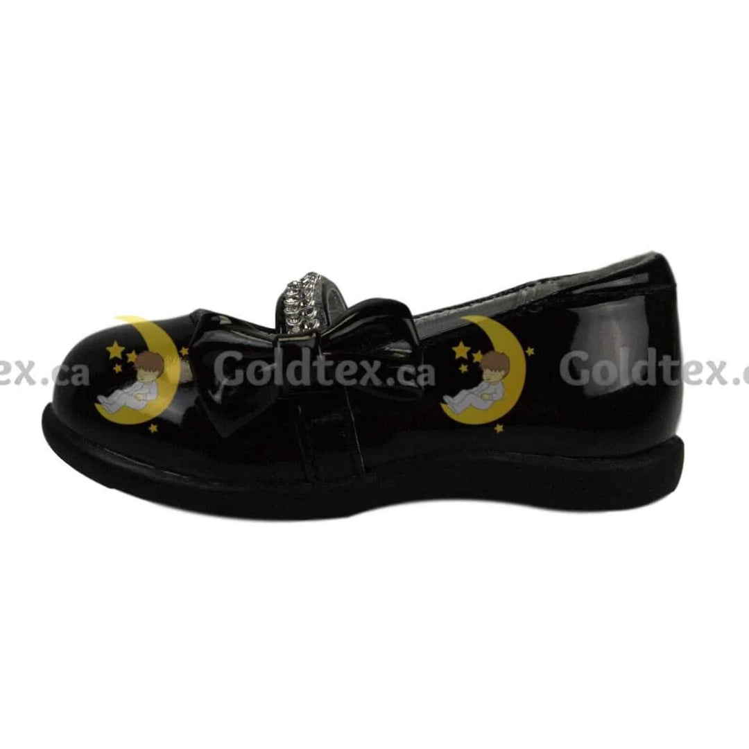 Formal Kids Wear - Formal Kids Wear Baby Girl Dress shoe with diamond loop fastener strap