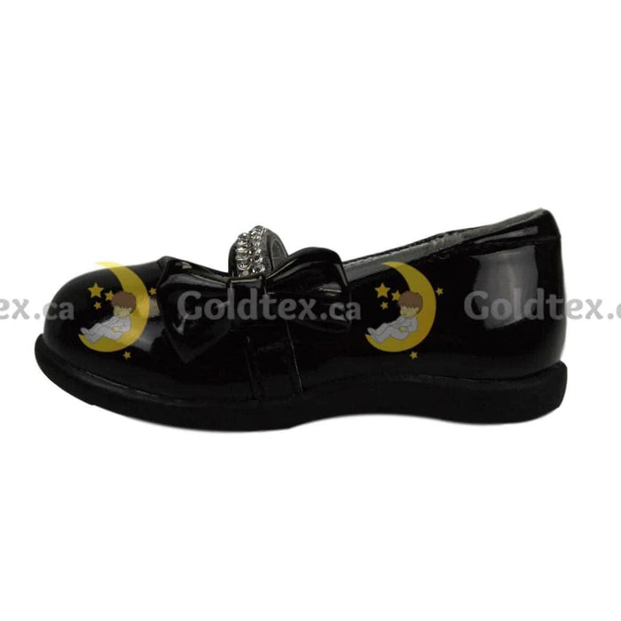 Formal Kids Wear - Formal Kids Wear Baby Girl Dress shoe with diamond loop fastener strap