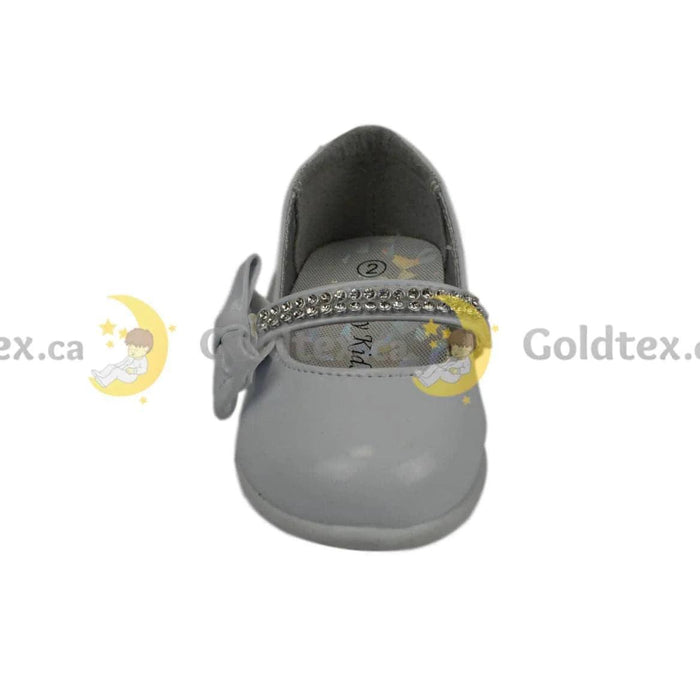 Formal Kids Wear - Formal Kids Wear Baby Girl Dress shoe with diamond loop fastener strap
