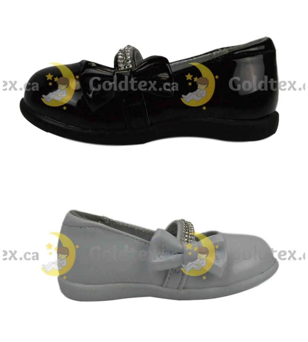 Formal Kids Wear - Formal Kids Wear Baby Girl Dress shoe with diamond loop fastener strap