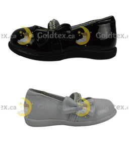 Formal Kids Wear - Formal Kids Wear Baby Girl Dress shoe with diamond loop fastener strap