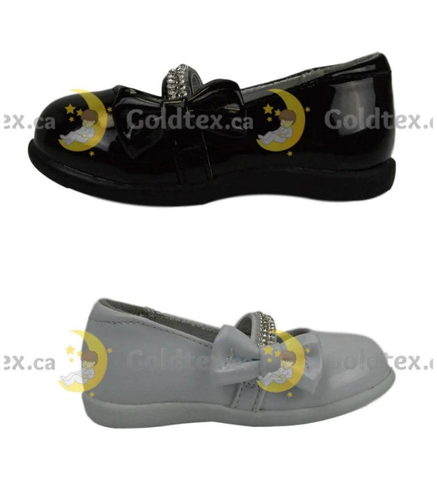Formal Kids Wear - Formal Kids Wear Baby Girl Dress shoe with diamond loop fastener strap