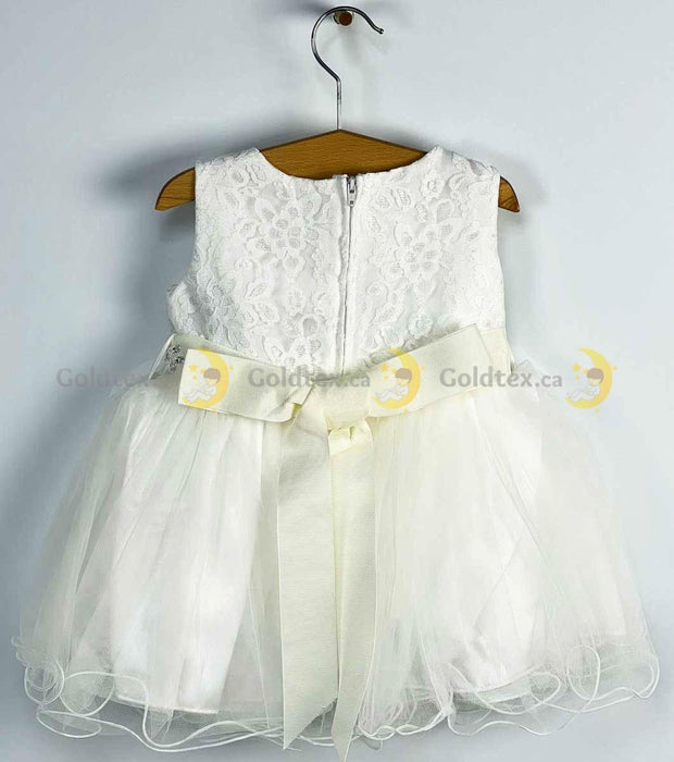 Formal Kids Wear - Formal Kids Wear Baby Girl Dress with Lace Embroidered Bodice