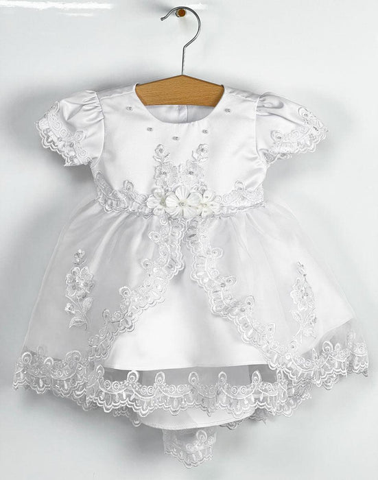 Formal Kids Wear - Formal Kids Wear Baby Girl White Baptism Dress 8063