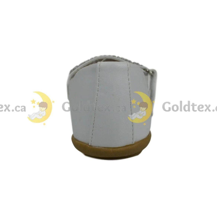 Formal Kids Wear - Formal Kids Wear Girl flat dressy shoe with Velcro Diamond strap