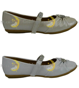 Formal Kids Wear - Formal Kids Wear Girl flat dressy shoe with Velcro Diamond strap