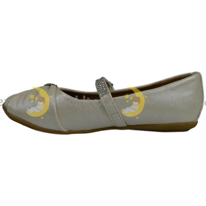 Formal Kids Wear - Formal Kids Wear Girl flat dressy shoe with Velcro Diamond strap